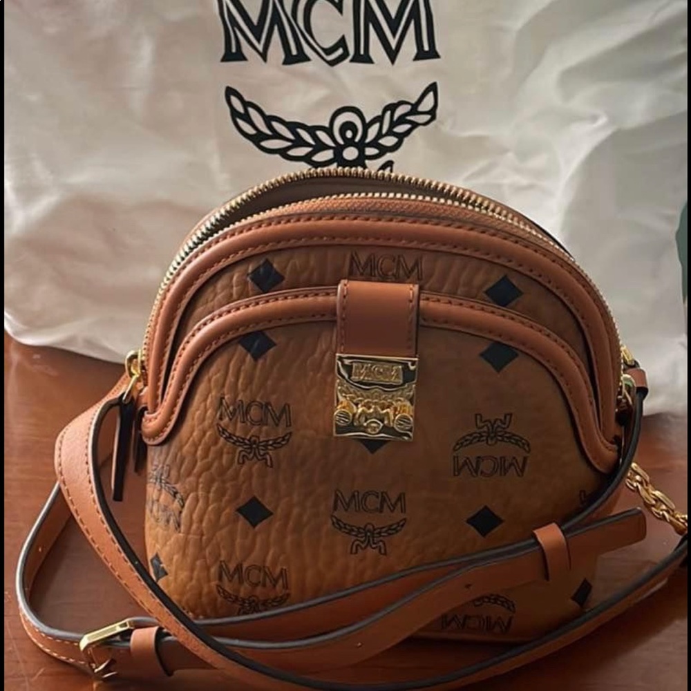 Mini Anna Visetos Canvas MCM Crossbody